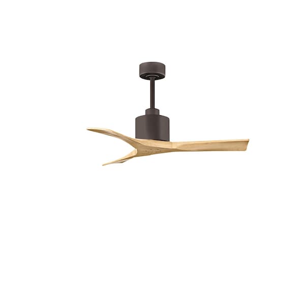 Nan 42in Ceiling Fan In Textured Bronze - Light Maple Tone Blades